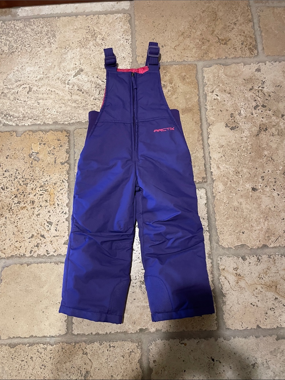 EUC Arctix Kids Purple Insulated Snow Overalls with Pink Trim